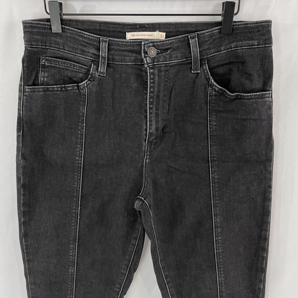 Levi's Slit Front 721 High Rise Skinny Jeans Dark Grey Size 31 - Picture 6 of 16